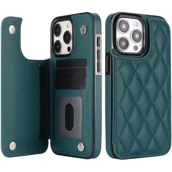 HCTian for iPhone 12 (12 Pro) Luxury Leather Wallet Card Phone Case Flip Stand Cover