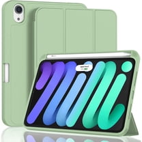 HCTian for iPad mini 7 Case A17 Pro 2024/iPad Mini 6 Case 2021 8.3 Inch with Pencil Holder, iPad mini 7th/6th Generation Case with Soft TPU Back and Auto Sleep/Wake