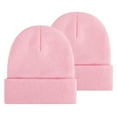 thumbnail image 1 of HCURIBAD 2 Pack Winter Beanie Hats for Men Women, Warm Cozy Knitted Cuffed Skull Cap, Soft Warm Hat for Men / Women Ski Watch Cap, Wholesale, Woolen Hat One Size, 1 of 6