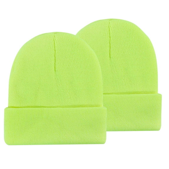 HCURIBAD 2 Pack Winter Beanie Hats for Men Women, Warm Cozy Knitted Cuffed Skull Cap, Soft Warm Hat for Men / Women Ski Watch Cap, Wholesale, Woolen Hat One Size