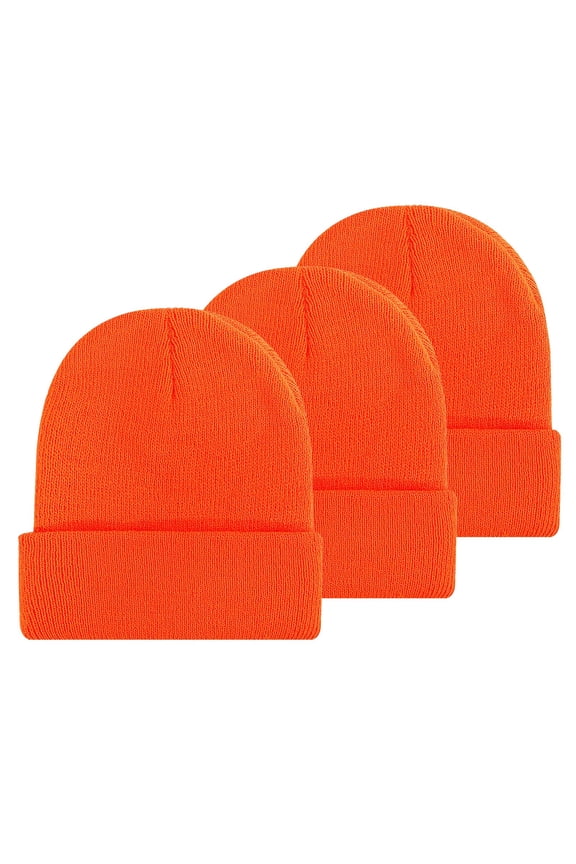 3 Pack Winter Beanie Hats for Men Women, Warm Cozy Knitted Cuffed Skull Cap, Soft Warm Hat for Men / Women Ski Watch Cap, Wholesale, Woolen Cap One Size