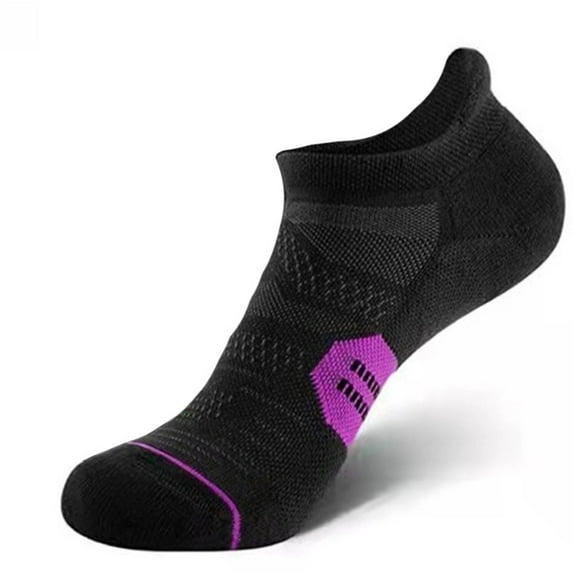 HCURIBAD Ankle Socks for Women Clearance, Unisex Nylon Compression Socks Quick Dry Running Soccer Basketball Athletic Socks Protect Ankle, Grip Socks, Ankle Socks Men, Socks for Women Purple L