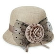 thumbnail image 1 of HCURIBAD Beach Hat Women's Vintage Flower Bucket Hat Dress Decorative Hat Winter Bowler Hat Linen Sun Hat Womens Sun Hat Summer Hats for Women 2024 Straw Hat, 1PC Hat Khaki One Size, 1 of 4