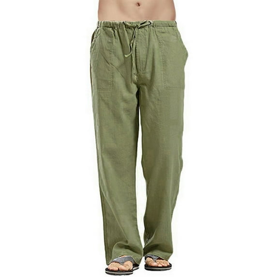 HCURIBAD Clearance! Mens Pants Casual, Men's Casual Work Pants Plus Size Loose Fit Sweatpants with Pockets Mens Sweatpants Hiking Pants Men Lightweight Pants, 1PC Pant Army Green M