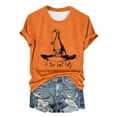 thumbnail image 1 of HCURIBAD T Shirts for Women, Graphic Tees Women's Halloween Print Crew Neck T-Shirt, Funny T-shirts, Womens Casual Tops, Sale Orange XL, 1 of 4