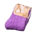 thumbnail image 1 of HCURIBAD Womens Clothing, Purple Socks Women's Warm Coral Fleece Solid Color Girls Fluffy Socks, Socks for Women, Ankle Socks, Tube Socks, Women Long Purple Socks One Size, 1 of 2
