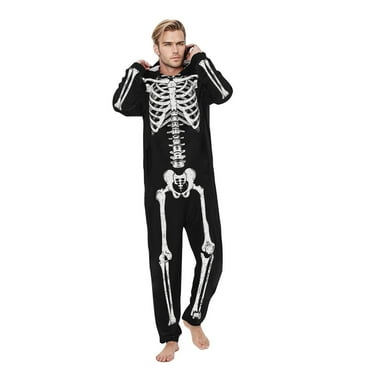 HCURIBAD Family Pjs Clearance Family One-Piece Matching Hooded Pajamas Set Romper Pajamas Family Holiday Sleepwear (Dad) Family Pajamas Matching Sets, Matching Halloween Pajamas for Family Black L