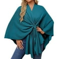 thumbnail image 1 of HCURIBAD Women's Shawl Wrap Poncho Ruana Cape Open Front Cardigan Shawls for Fall Winter, 1PC Shawl Dark Blue One Size, 1 of 4