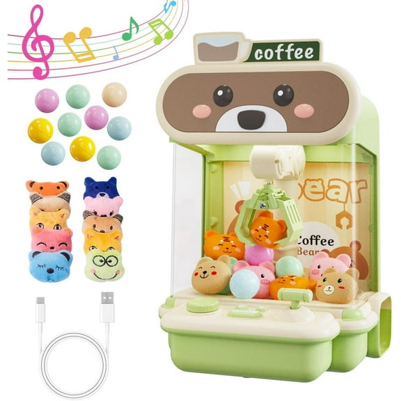 HCUSUS Claw Machine for Kids, Coin Operated Mini Arcade Game with Music, Lights, Ages 6+, 19*20*30