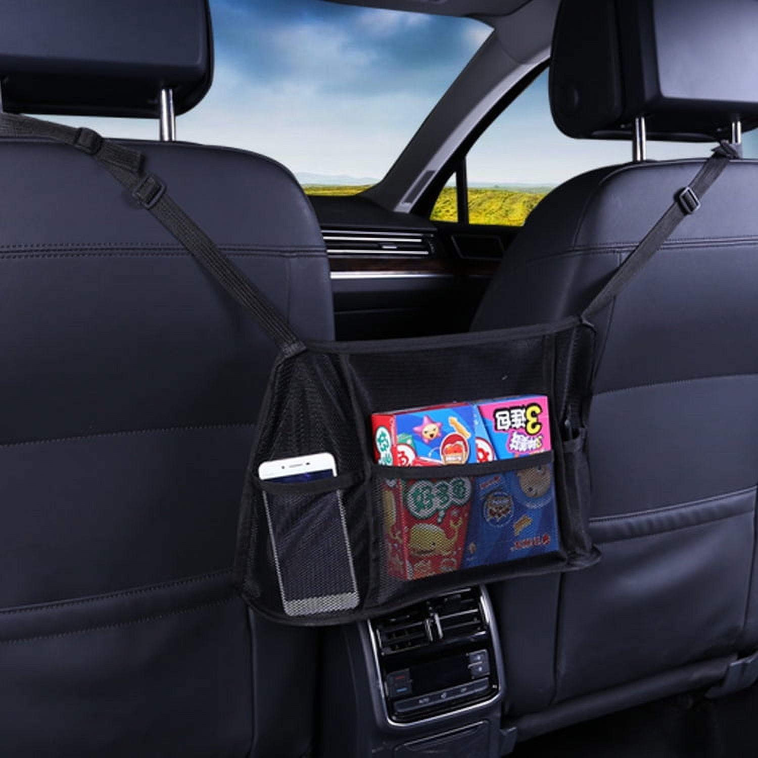 HCXIN Car Net Pocket Handbag Holder, Car Purse Holder Between Seats
