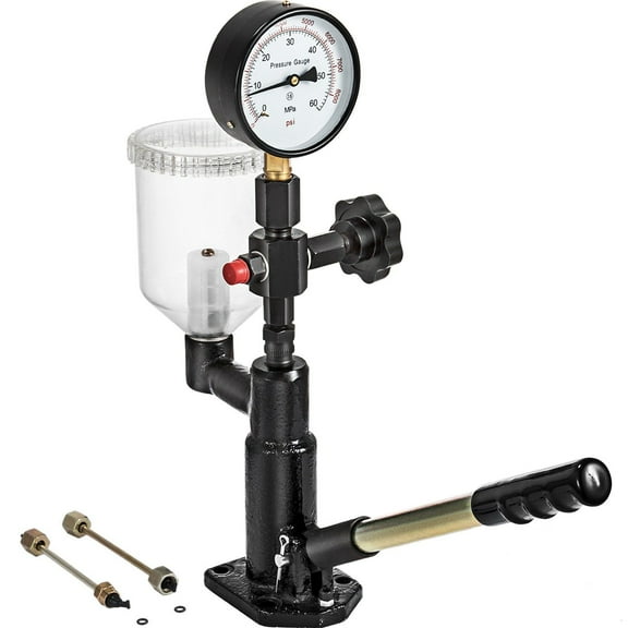 HCY 400Bar 6000PSI Diesel Fuel Injector Tester Diesel Injector Nozzle Tester with Dual Scale Gauge to Adjust Injector Nozzle Pressure and Testing Diesel Injector Nozzle Pop Pressure Tester