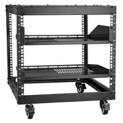 HCY 9U 4 Post Open Frame Server Rack Network Enclosure 23-40 Adjustable