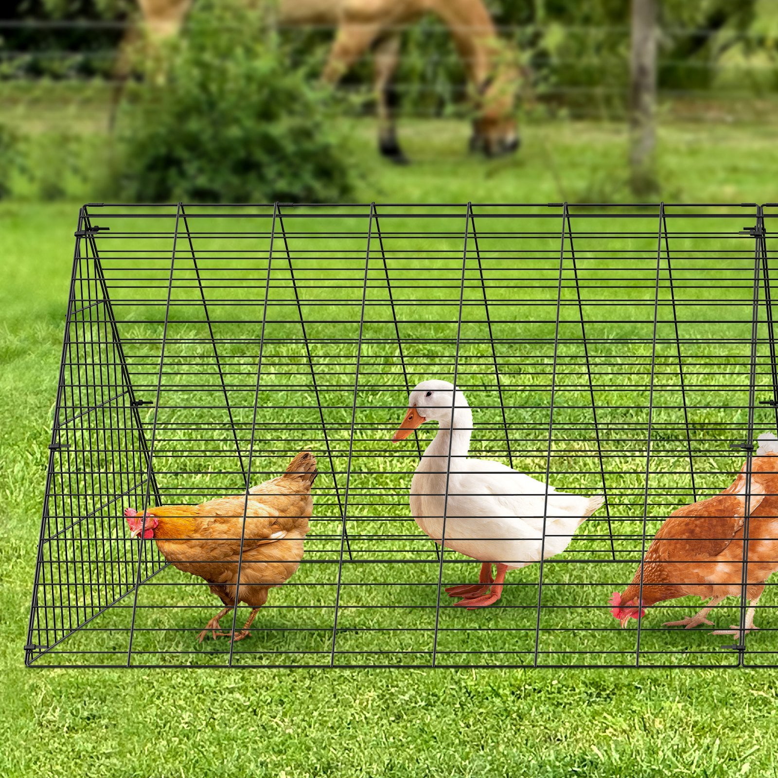 HCY Chicken Tunnels, 287 x 78.7 x 24.2 inch(LxWxH) Chicken Tunnels for Yard, Portable Chicken Tunnels for Outside with Corner Frames, 2 Sets, Suitable for Chickens, Ducks, Rabbits