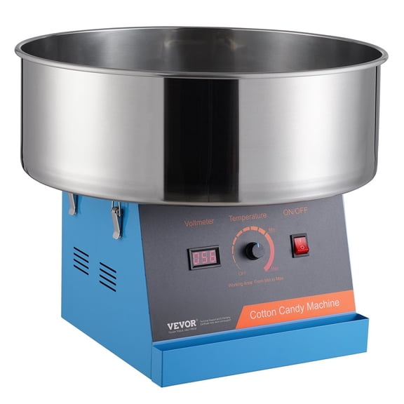 HCY Electric Cotton Candy Machine, 1000W Candy Floss Maker, Commercial Cotton Candy Machine with Stainless Steel Bowl, and Sugar Scoop, Perfect for Home Kids Birthday, Family Party (Blue)