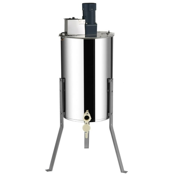 HCY Electric Honey Extractor, 2/4 Frames Honey Spinner Extractor, Stainless Steel Beekeeping Extraction, Apiary Centrifuge Equipment with Height Adjustable Stand, Honeycomb Drum Spinner with Lid