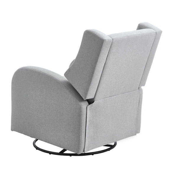 HCY Electronic Power Recliner and Swivel Glider, 250 lbs Weight Capacity Swivel Glider Recliner Chair with USB Port, Polyester Surface Swivel Rocker Recliner for Living Room, Bedroom, Light Gray