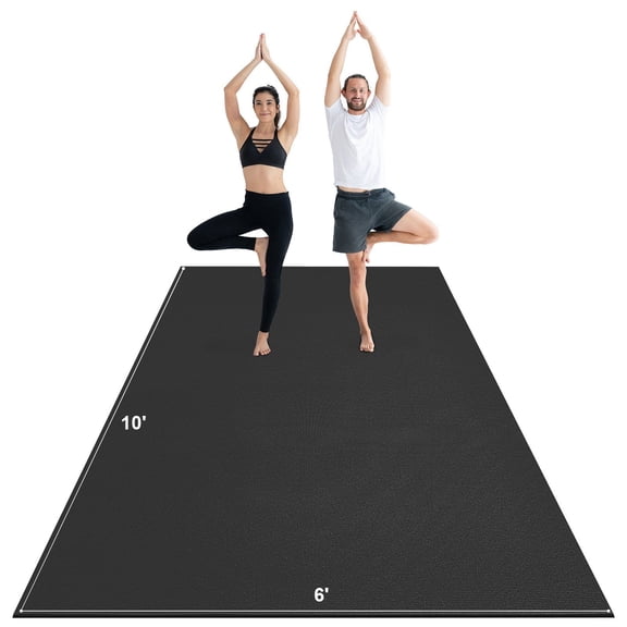 HCY Exercise Mat, Non Slip High Density Premium Yoga Mat, Exercise Yoga Mat for Men Women, Fitness & Exercise Mat with Bag & Carry Strap, for All Types of Home Yoga, Pilate & Floor Workout (10x6ft)