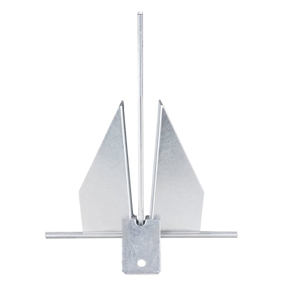 HCY Fluke Style Anchor Kit, 8.5 LBS Hot-Dipped Galvanized Steel Fluke Anchor with 7.9' Chain, 75' Rope and Two 0.4" Shackles, Marine Boat Anchor for Small Vessels Under 18', Seas, Rivers and Shores