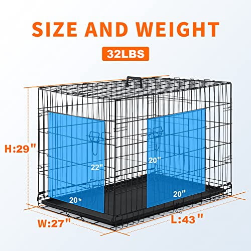 Photo inspiration: Mini Dog Crate With Folds Designs Reference: Hcy Folding Metal Dog Crate 42 Inch Double Doors Kennel