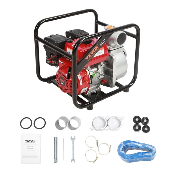 HCY Gasoline Engine Water Pump, 3-inch, 7HP 265 GPM, 142ft Lift, 22ft Suction, 4-Stroke Gas Powered Trash Water Transfer Pump Portable High Pressure with 25ft Hose for Irrigation Pool, EPA Certified