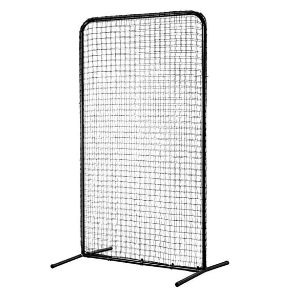 HCY I Screen Baseball for Batting Cage, 7x4 ft Baseball Softball Safety Screen, Body Protector Portable Batting Screen with Carry Bag & Ground Stakes, Heavy Duty Pitching Net for Pitchers Protection