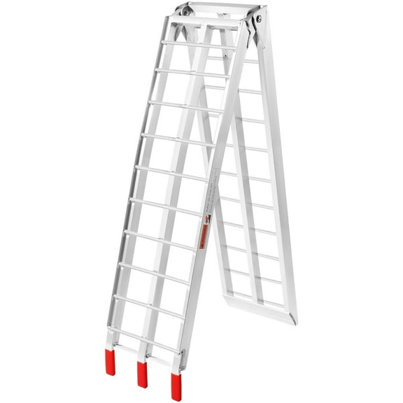HCY Motorcycle Ramps, 750lbs Folding Loading Ramps for Pickup Trucks Bed, Trailers Ramp with Load Straps for Motorcycle, Dirt Bike, UTV, Lawn Mower, Truck, Snowblower, Cargo Trailer, 89"L x 12"W,1Pc