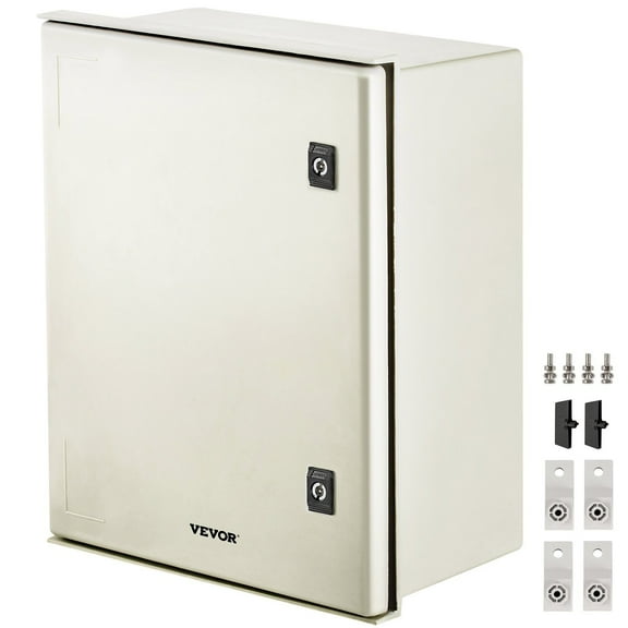 HCY NEMA Enclosure, 20 x 16 x 8 inches, NEMA 4X Fiberglass Steel Electrical Box, IP66 Waterproof & Dustproof Hinged Junction Box for Outdoor Indoor Use, with Mounting Plate(50x40x20 cm))