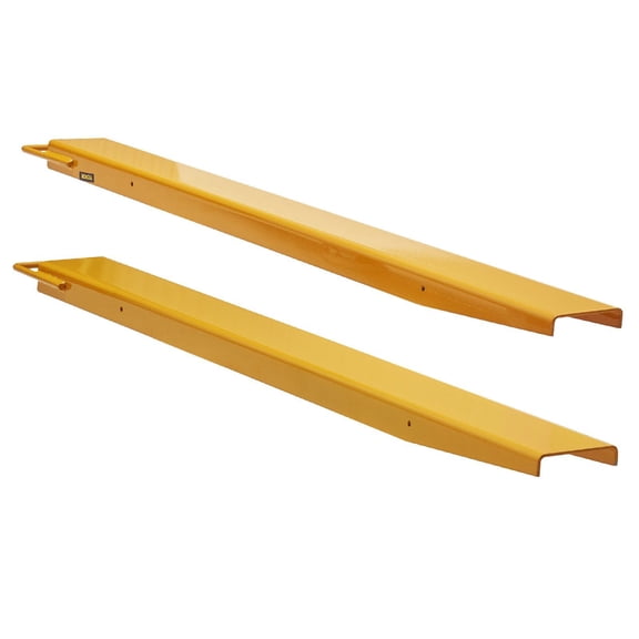 HCY Pallet Fork Extensions, 60" Length 4.5" Width, Heavy Duty Carbon Steel Fork Extensions for Forklifts, 1 Pair Forklift Extensions, Industrial Forklift Fork Attachments for Forklift Truck, Yellow