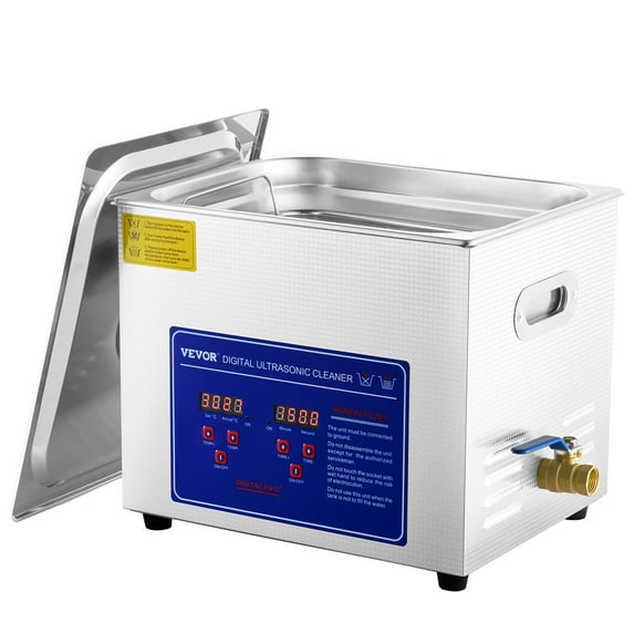 HCY Professional Ultrasonic Cleaner 10L/2.5 Gal, Easy to Use with Digital Timer & Heater, Stainless Steel Industrial Machine for Jewelry Dentures Small Parts, 110V, FCC/CE/RoHS Certified