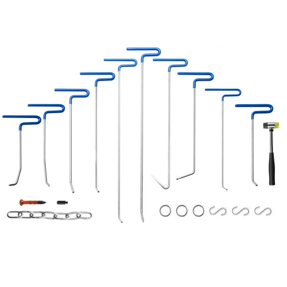 HCY Rods Dent Removal Kit, 20 Pcs Paintless Dent Repair Rods, Stainless Steel Dent Rods, Whale Tail Dent Repair Tools, Professional Hail Dent Removal Tool For Minor Dents, Door Dings And Hail Damage
