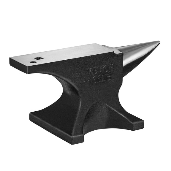 HCY Single Horn Anvil, 66Lbs Cast Steel Anvil, High Hardness Rugged Round Horn Anvil Blacksmith, with Round and Square Hole, Large Countertop and Stable Base, Metalsmith Tool for Bending and Shaping