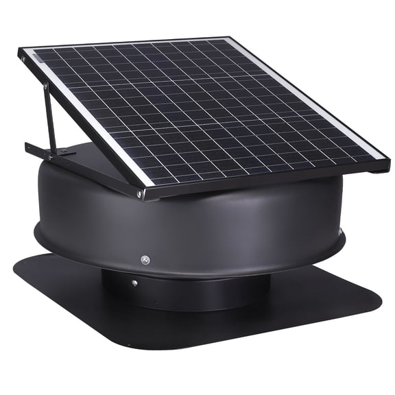 HCY Solar Attic Fan, 40 W, 1230 CFM Large Air Flow Solar Roof Vent Fan, Low Noise and Weatherproof with 110V Smart Adapter, Ideal for Home, Greenhouse, Garage, Shop, RV, FCC Listed