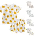 thumbnail image 1 of HCYSFG Boys Cartoon Print Outfit Sets 2 Piece Button Top And Shorts Short Sleeve Henley Neck Lounge Set Elastic Waist Matching Sets, 1 of 8