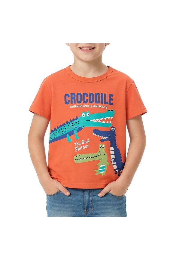 Boys Crew Neck Short Sleeve Tops Graphic Logo Alphabet Letter Artwork Print T-Shirts Everyday Wear Tees