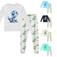 thumbnail image 1 of HCYSFG Boys Dinosaur Graphic Pajama Sets 2 Piece Long Sleeve Crewneck Lounge Set Top And Pants Sleepwear Sets, 1 of 5