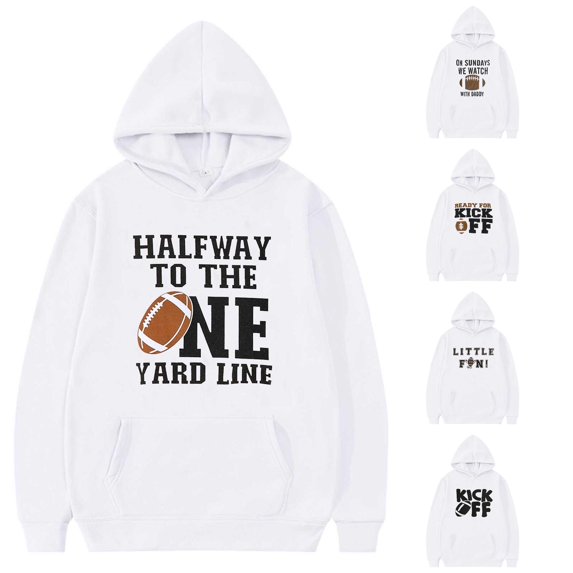 HCYSFG Boys Football Kickoff Hoodies Hooded Long Sleeve Kangaroo Pocket Drawstring Relaxed Fit Pullovers Game Day Sweatshirts