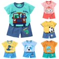 thumbnail image 1 of HCYSFG Boys Graphic Print Outfit Sets 2 Piece Crewneck Short Sleeve Elastic Waist Clothing Sets T Shirt And Shorts Matching Sets, 1 of 3