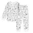 thumbnail image 1 of HCYSFG Boys Halloween Pajama Sets 2 Piece Ghost Print Crew Neck Long Sleeve Shirt Elastic Waist Pants Kids Lounge Outfit Sleepwear, 1 of 5