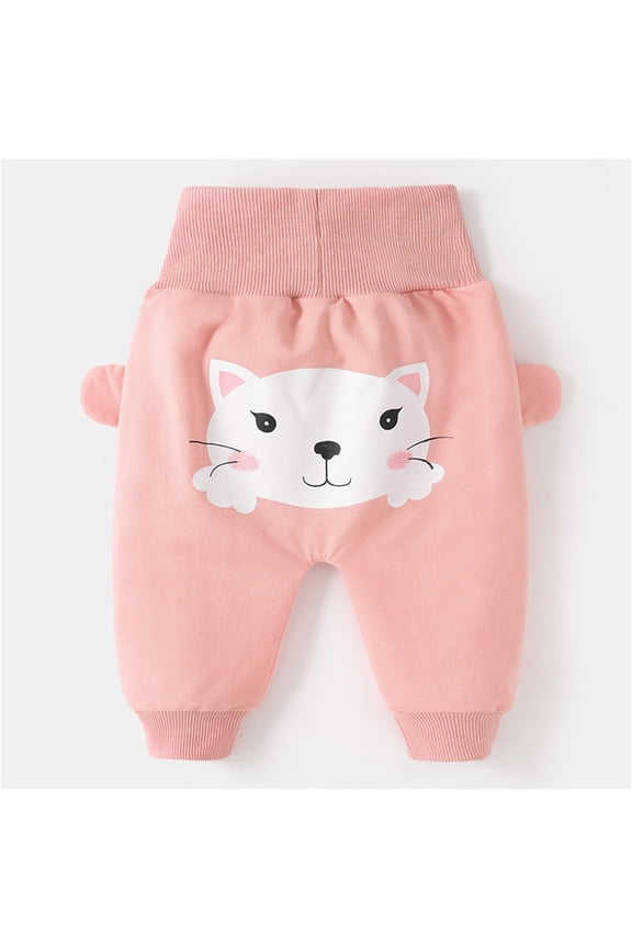 Boys Harem Pants Drop Crotch Cartoon Print Long Full Length Trousers High Waist Casual Big PP Style Elastic Band Comfy Fashion Slacks
