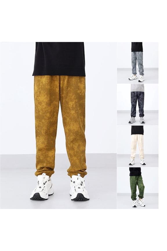 Boys Pants Patchwork Batik Tie Dyed Long Full Length Trousers Casual Ankles Vintage Creative Pattern Slacks
