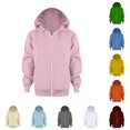 thumbnail image 1 of HCYSFG Boys Solid Color Coat Hoodies Full Zip Long Sleeve Sweatshirt Relaxed Fit Comfy Everyday Fall Pullover Jacket Top, 1 of 7