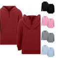 thumbnail image 1 of HCYSFG Boys Solid Color Hoodies Long Sleeve Hooded Kangaroo Pocket Relaxed Fit Drawstring Ribbed Pullovers Everyday Sweatshirts, 1 of 9