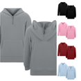 thumbnail image 1 of HCYSFG Boys Solid Color Hoodies Long Sleeve Hooded Kangaroo Pocket Relaxed Fit Drawstring Ribbed Pullovers Everyday Sweatshirts, 1 of 9