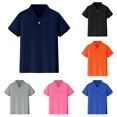 thumbnail image 1 of HCYSFG Boys Solid Color Polo Uniform Top Notch Neck Short Sleeve Single Button Placket Regular Fit School Shirt Summer Golf Tees, 1 of 6