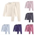 thumbnail image 1 of HCYSFG Boys Solid Color Thermal Underwear Sets 2 Piece Long Sleeve Mock Neck Base Layer Sets Thermal Top And Leggings Long Johns, 1 of 4