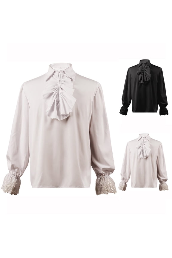 Boys Stage Performance Crew Neck Tees Long Sleeve s Renaissance Base Undershirt T-Shirts Gothic Drama Top