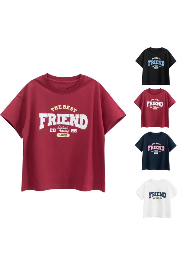 Boys Summer Crew Neck Tees Short Sleeve s Personalized Monogram Initial Word Design T-Shirts Active Playground Clothes Top