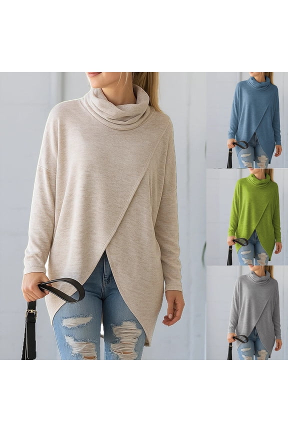 Casual Loose Fit Long Sleeve Knit Solid Color Bateau Neck Pullover Sweater Shirts For Fall Winter Fashion