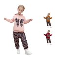 thumbnail image 1 of HCYSFG Cheetah Print Outfit Sets For Girls Leopard Print 2 Piece Tops Hooded Long Sleeve Butterfly Sweatshirt Jogger Pants Bottoms, 1 of 9