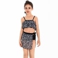 thumbnail image 1 of HCYSFG Cheetah Print Swimsuits For Girls Leopard Print 3 Piece Bathing Suits Square Neck Sleeveless Ruffle Bikini Top Bikini Bottoms And Cover Up Swimwear, 1 of 6